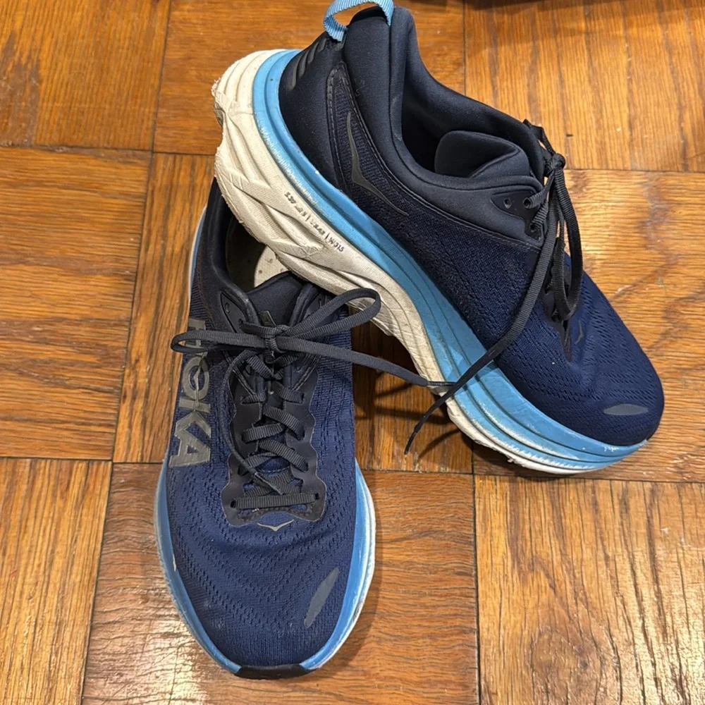 Hoka Bondi 8 Blue Lace Up Athletic Running Sneakers Shoes Men’s 11.5